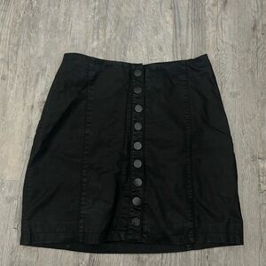 Free People Black Button-Front Women's Skirt